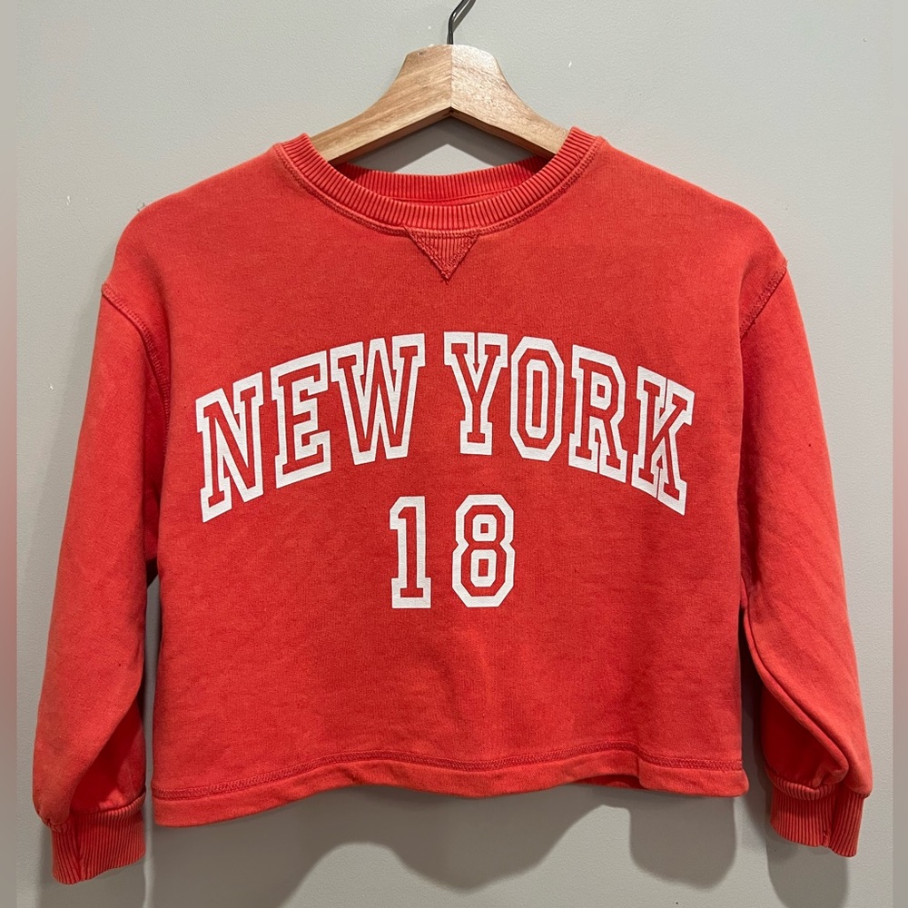Zara orange graphic sweatshirt size 7 kids new